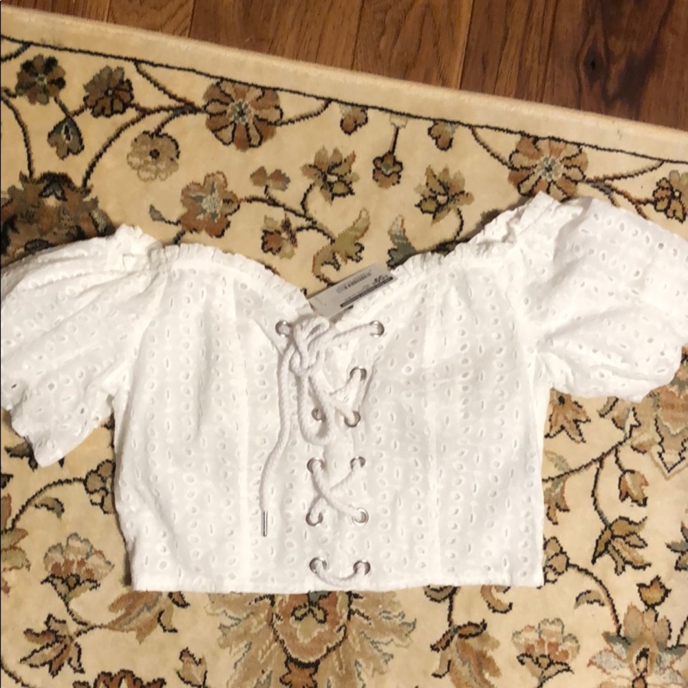 NWT White lace off the shoulder top
